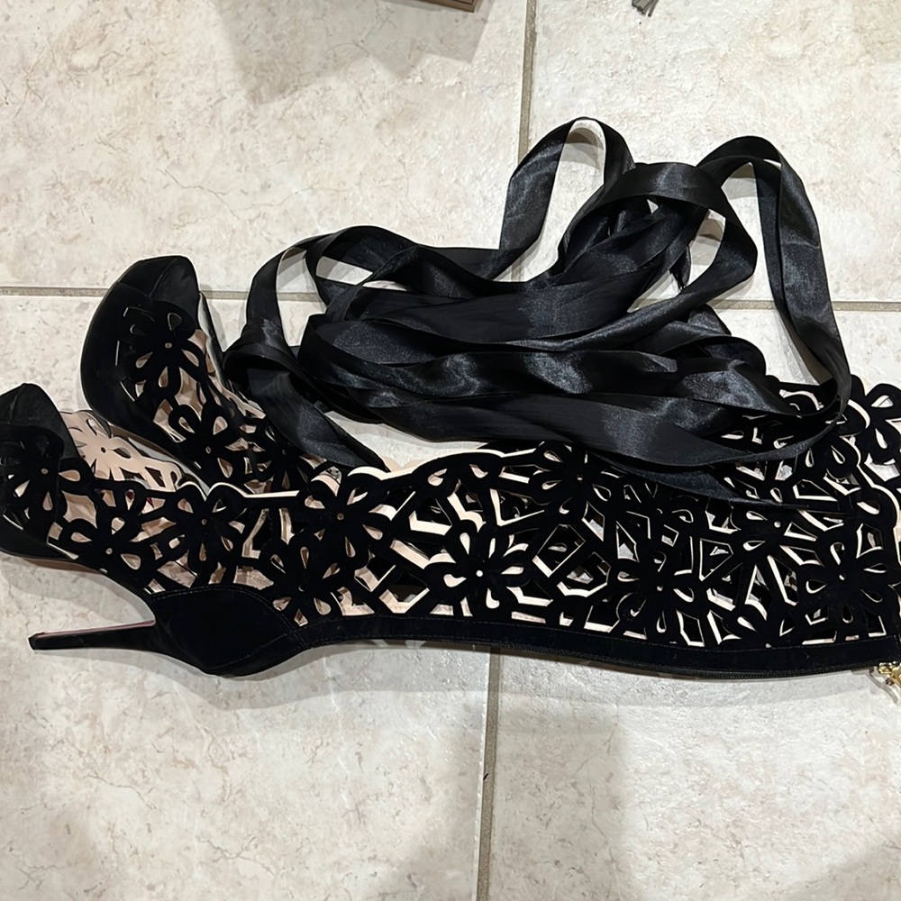 Cut out lace up heeled boots, never worn.